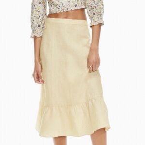Aritzia Wilfred Chariot Skirt Organic Linen Sz 8 Lagenlook Granola Girl Beach